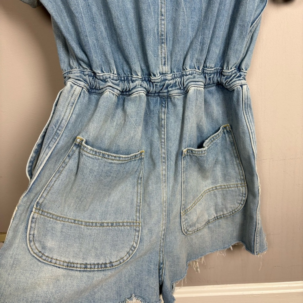 NWT R13 Mick Romper Toni Blue Medium Distressed Denim Blue Jean $745 SS - Picture 10 of 16